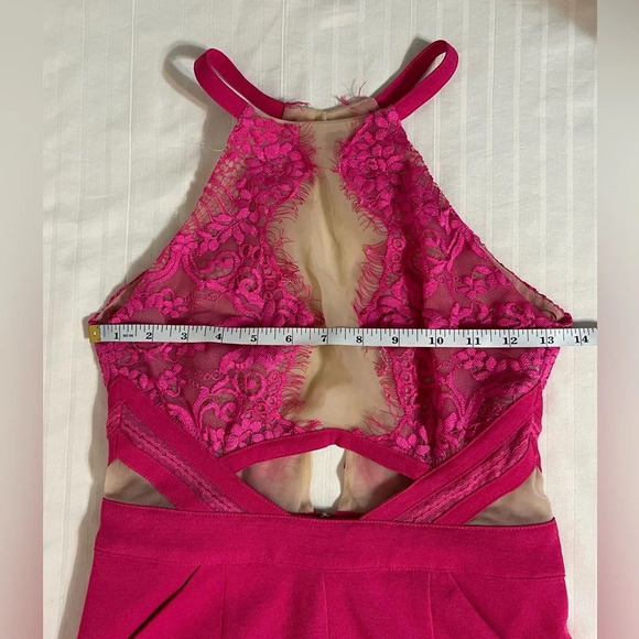 Luxxel Sexy pink lace see through romper. Small. K1 - Picture 12 of 15
